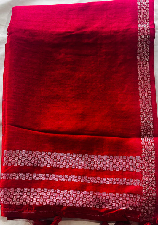 Pink Handloom Tussar silk sare