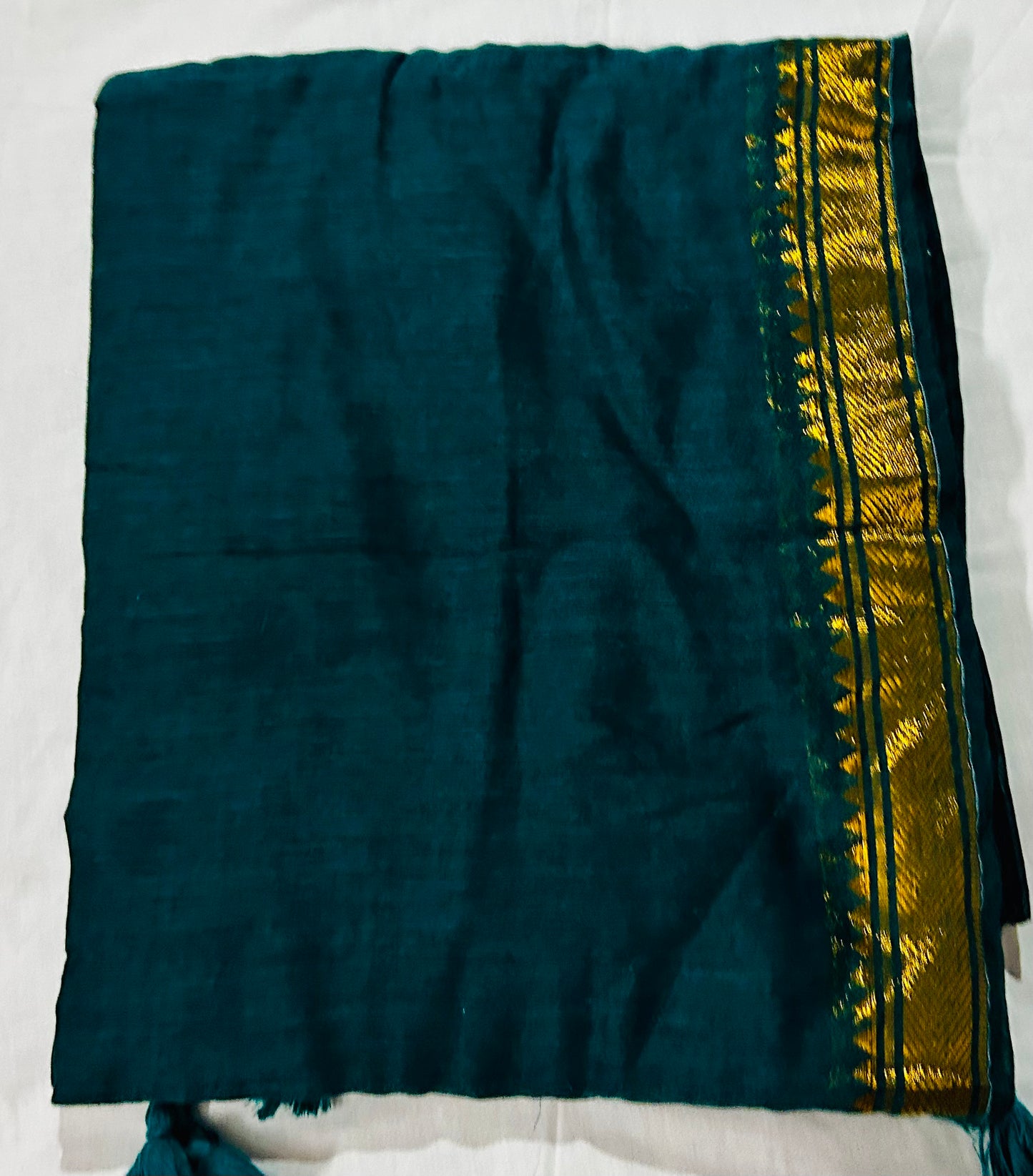 Blue Mul Cotton Mangalgiri Design Sare