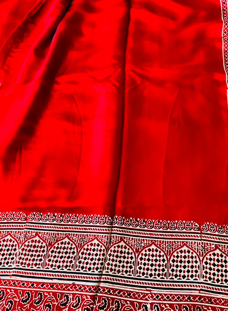Red Modal Silk sare