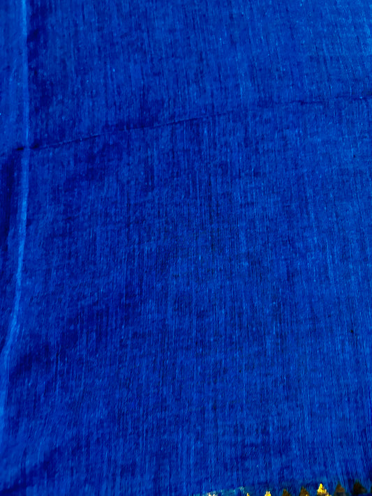 Blue Mul Cotton Mangalgiri Design Sare