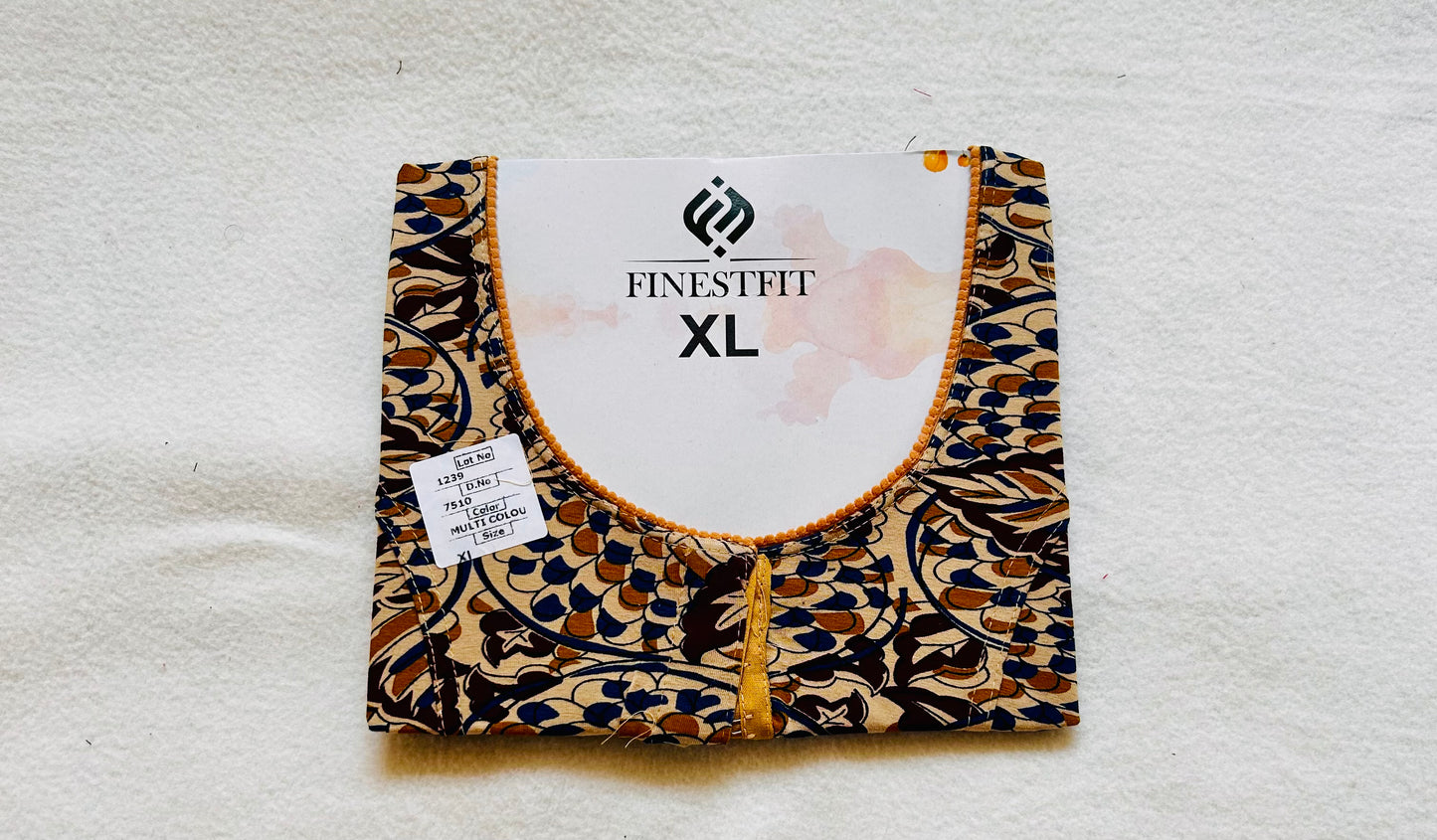Beige Kalamkari print Stretchable blouse