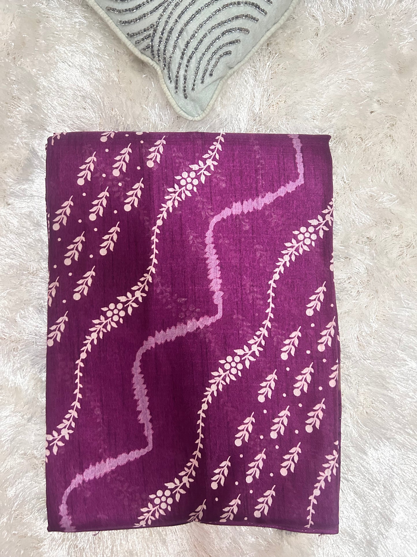 WINE CHANDERI COTTON SAREE