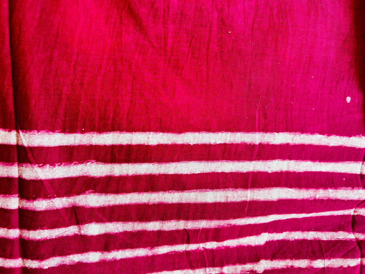 Red polka dot cotton saree