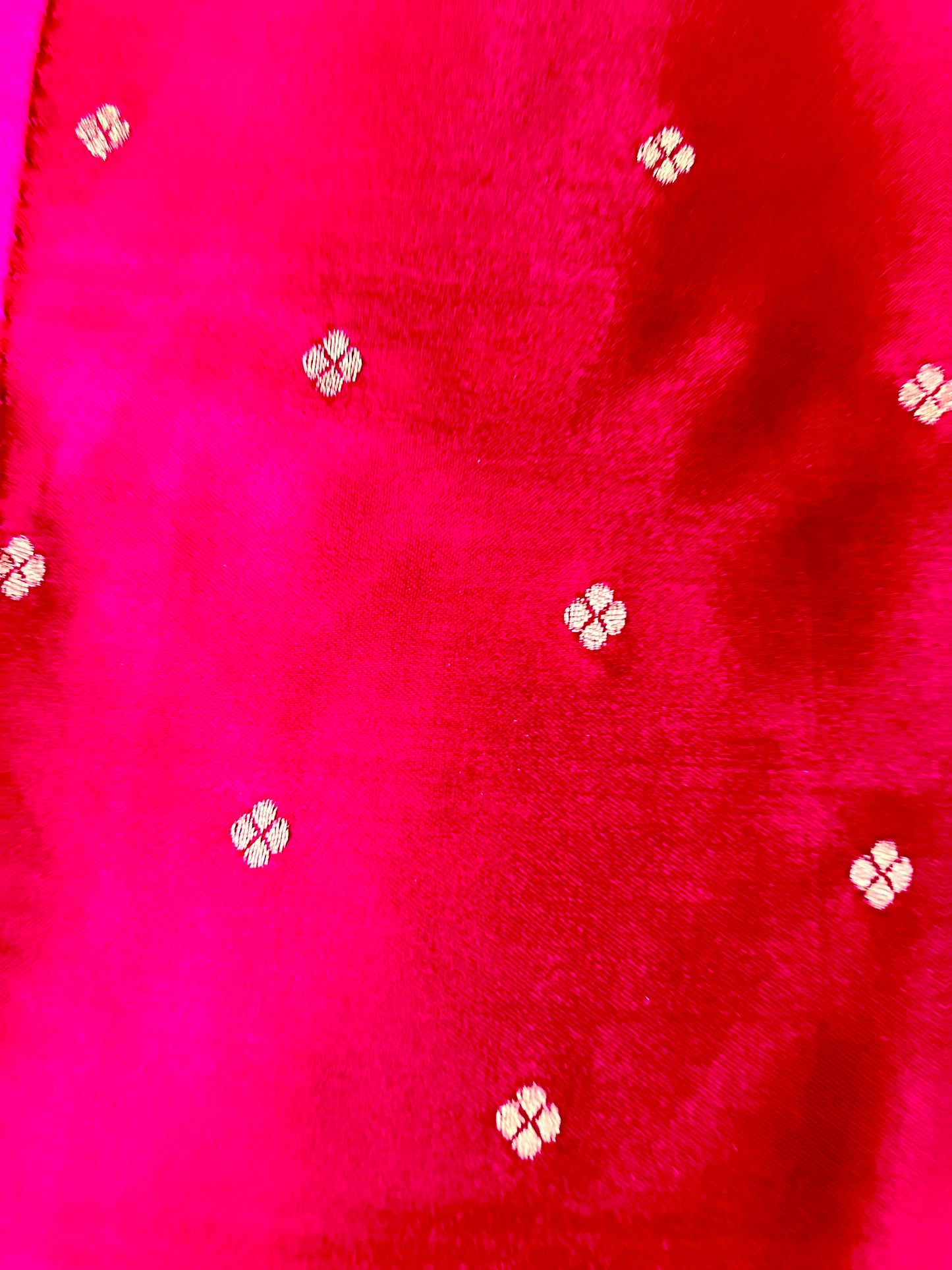 Magenta pink Gajji Silk Semi Silk Saree