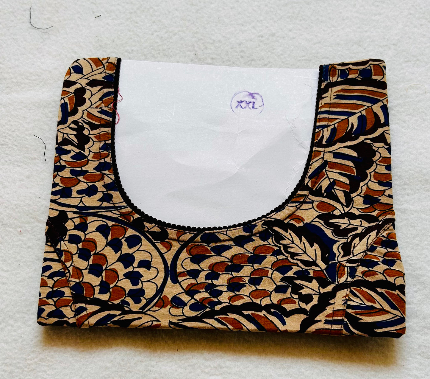 Beige Kalamkari print Stretchable blouse