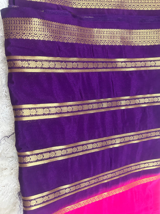 Purple Semi Silk Saree - praasam