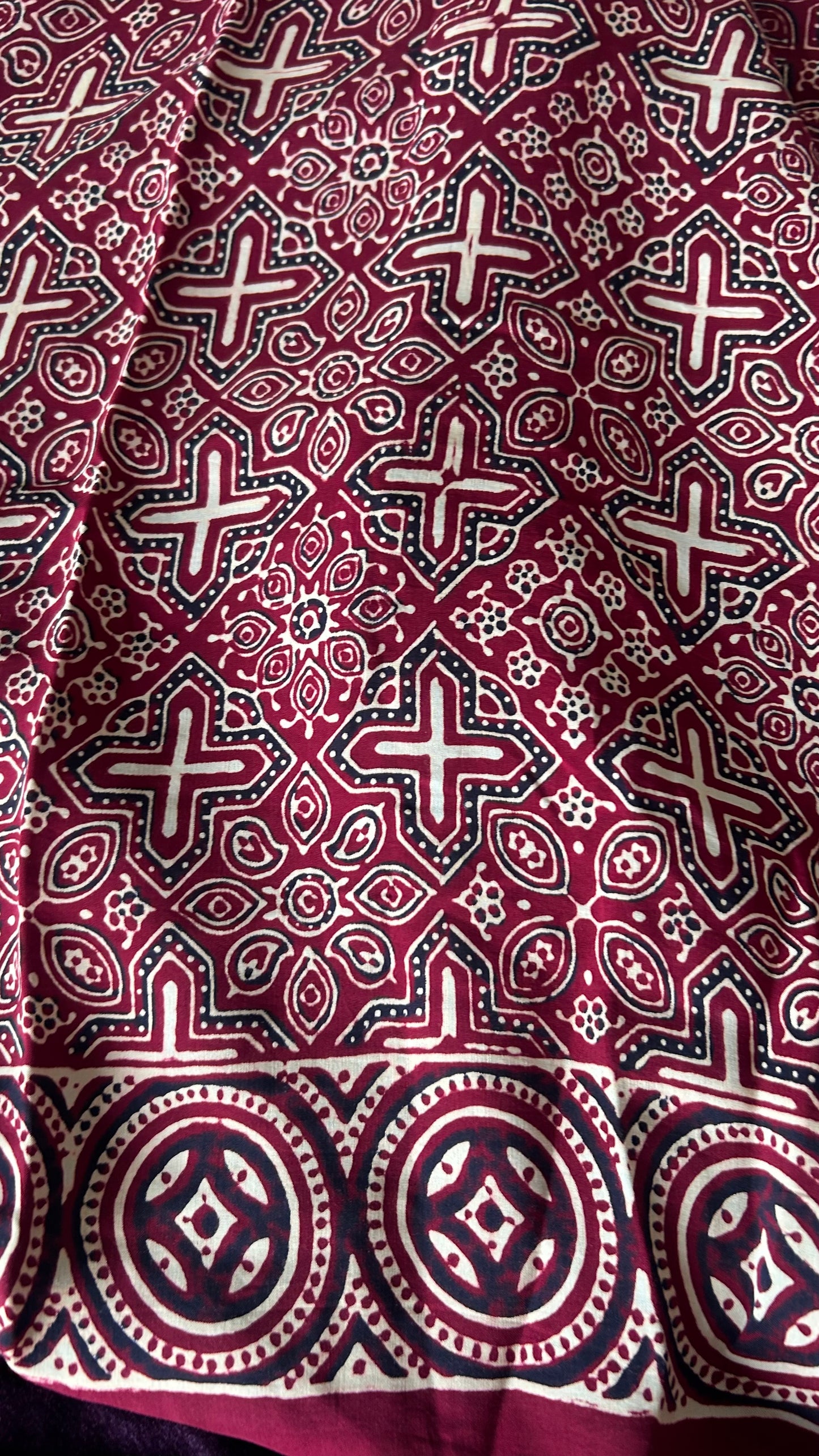 Maroon badam butti Modal Silk Saree