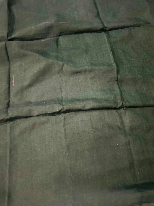 Black Mul Cotton Hand Painted Hibiscus Print Saree