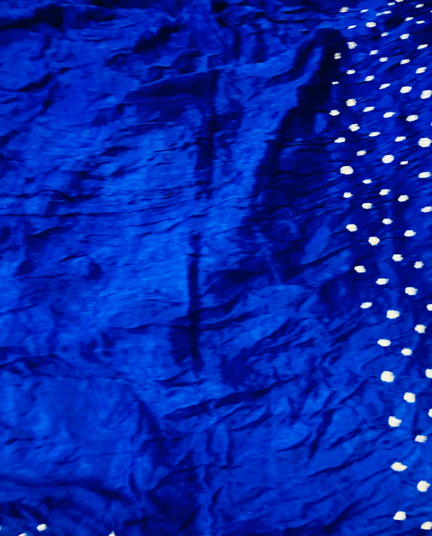 Blue Bandhej Saree with Golden Tissue Multi colour Pallu