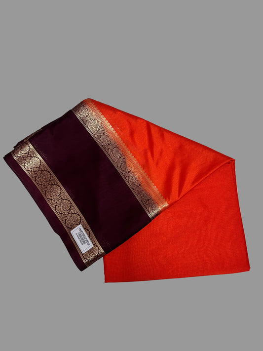 ORNAGE SEMI SILK SAREE