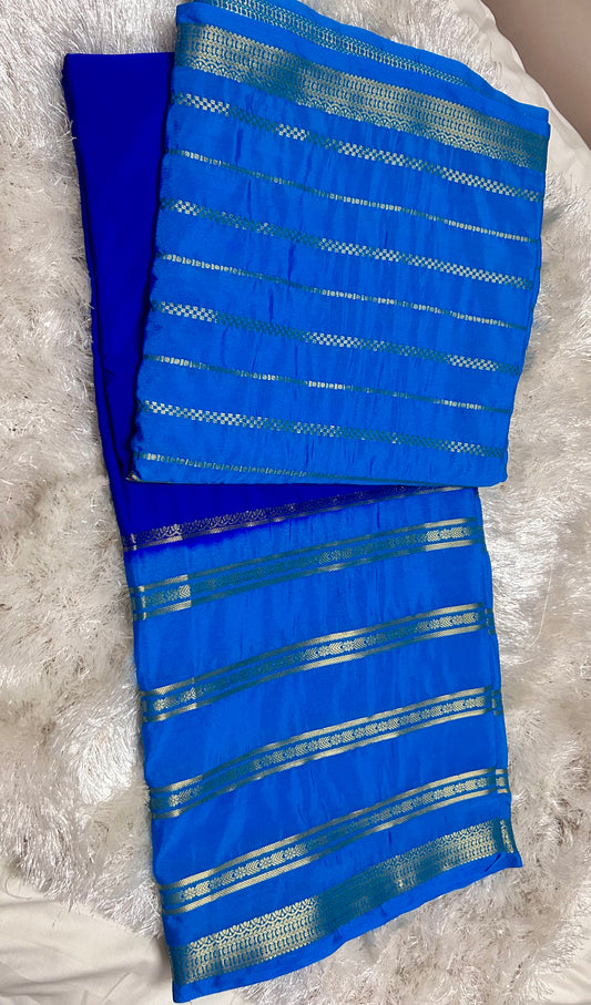 BLUE SEMI SILK SAREE