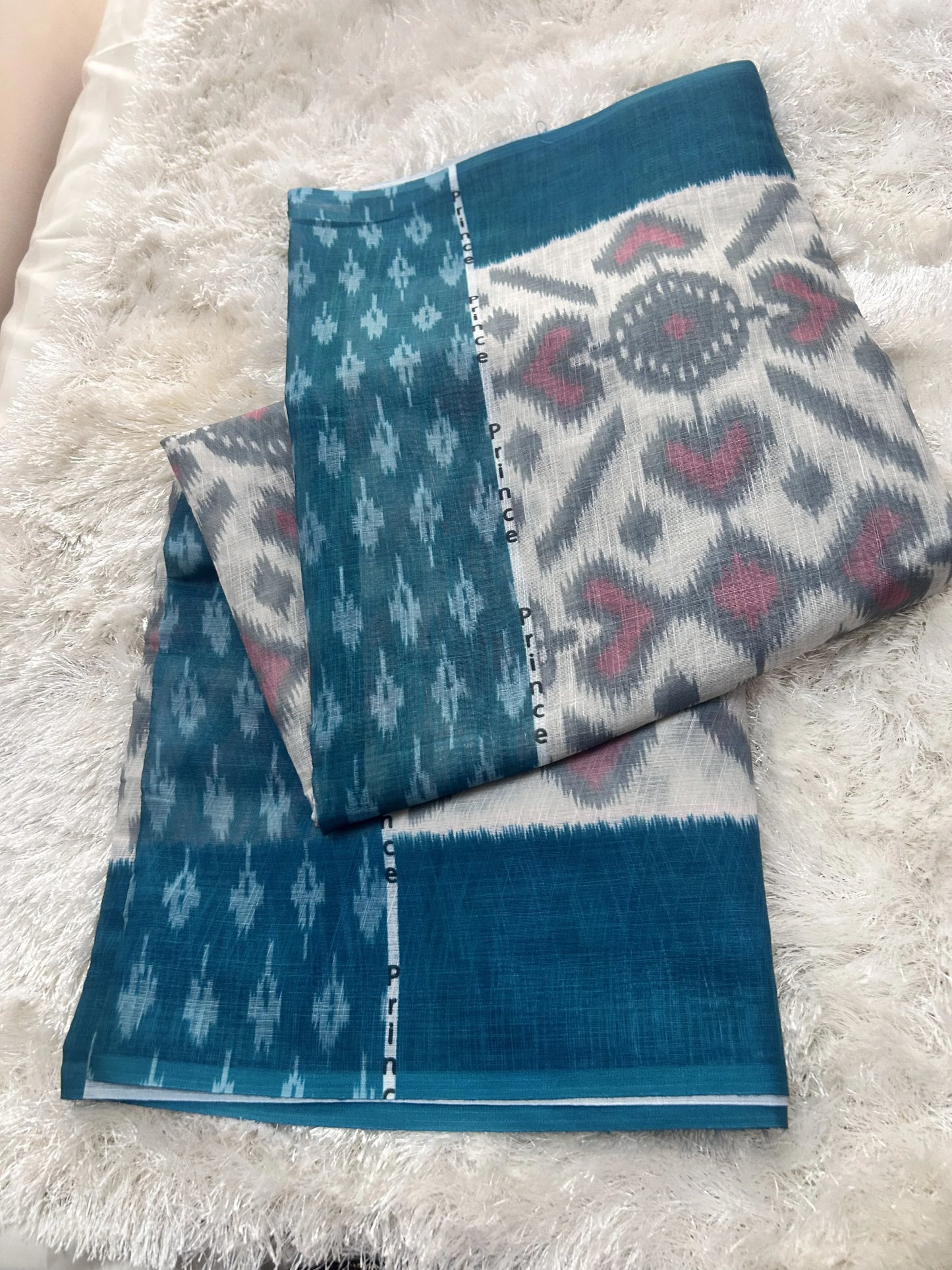 WHITE MUL COTTON SAREE - praasam