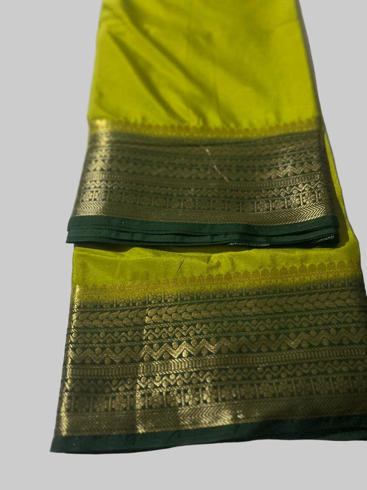 LEAF GREEN SEMI SILK SAREE