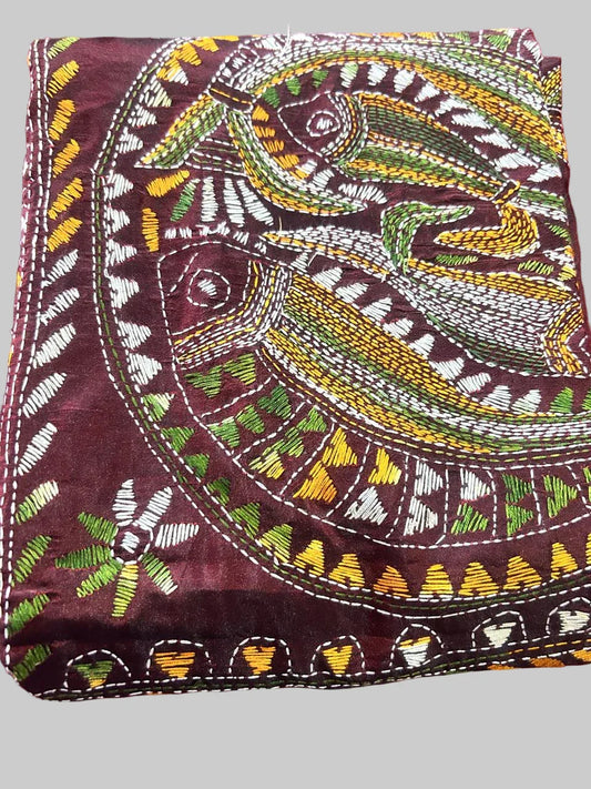 MAROON KANTA WORK SAREE - praasam