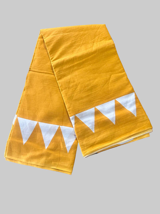 YELLOW  MULCOTTON SAREE