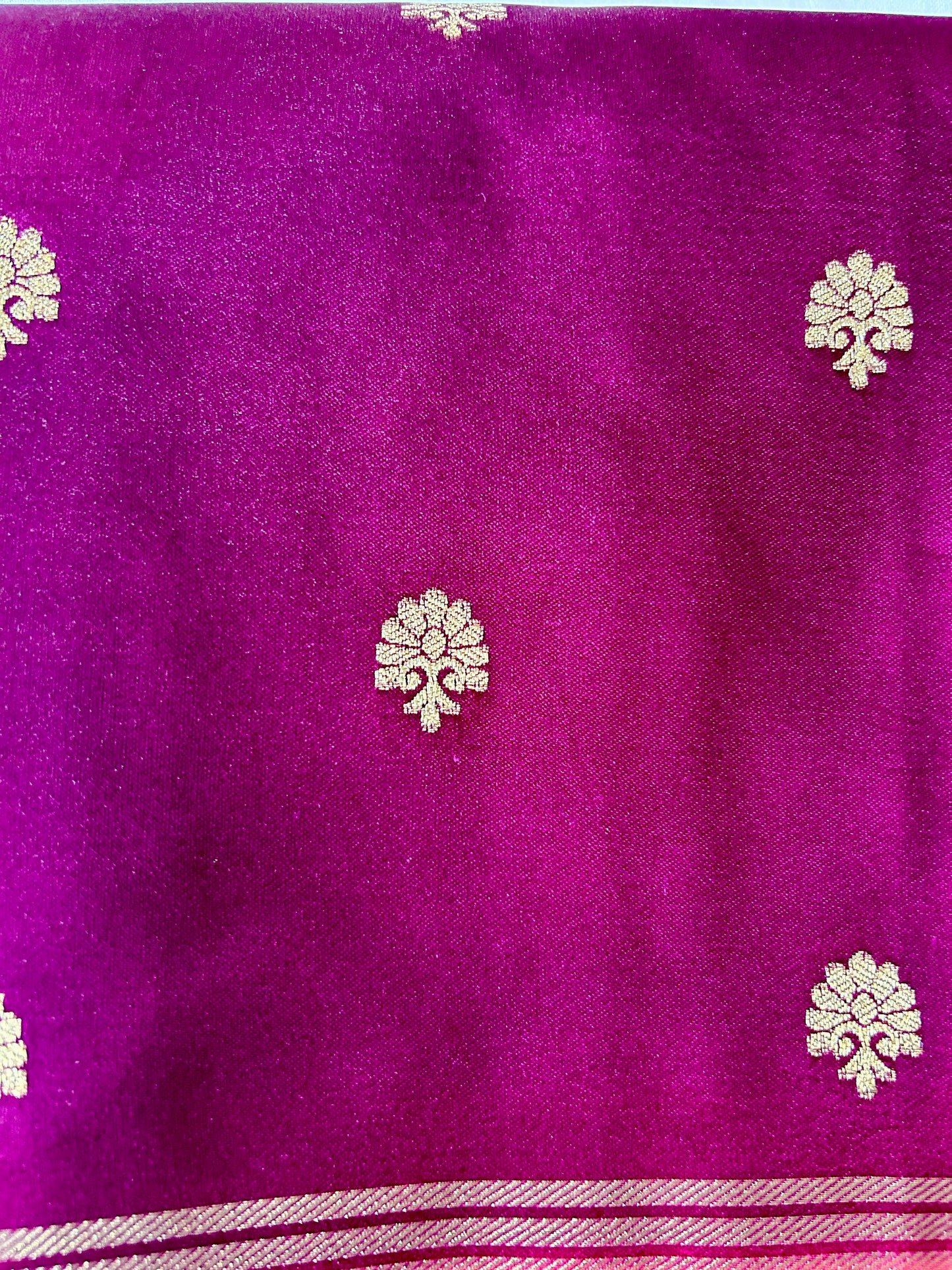 Wine Gajji Silk Semi Silk Saree with line and buti