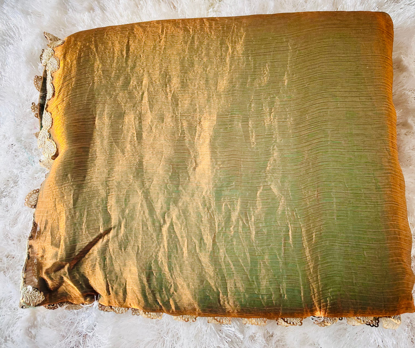 Bronze Shimmer Fancy Dual Tone Saree