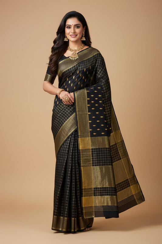 Black Mul Cotton Sare