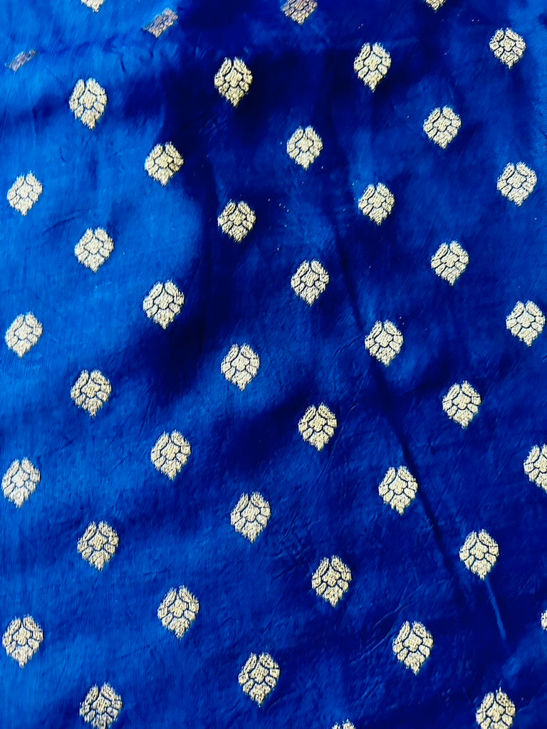 Blue Ajrak Dola Silk Saree