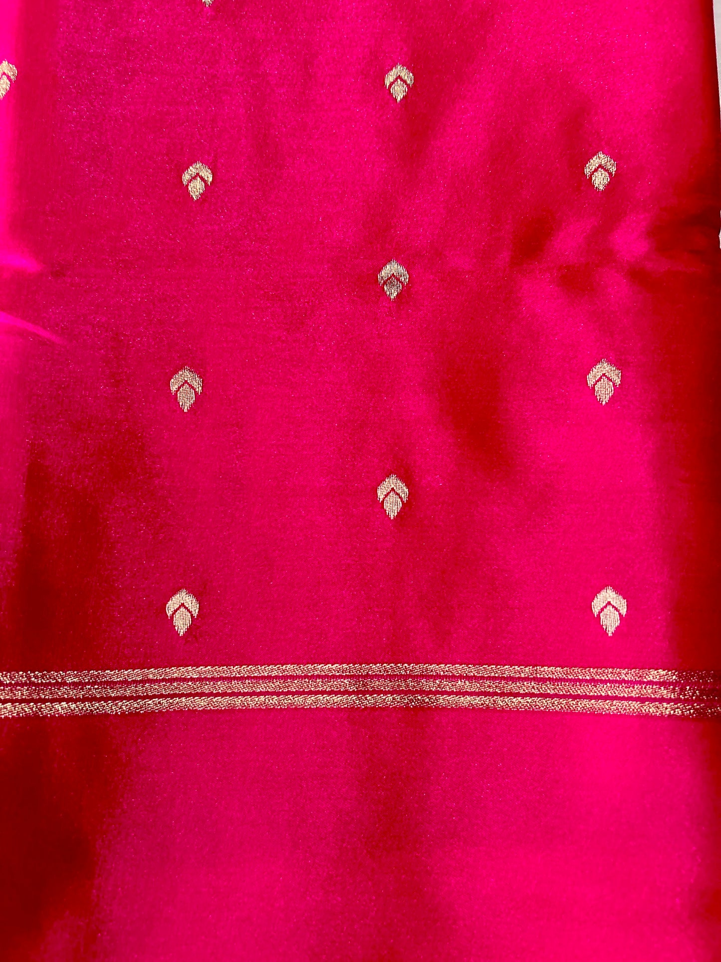 Magenta pink Gajji Silk Semi Silk Saree