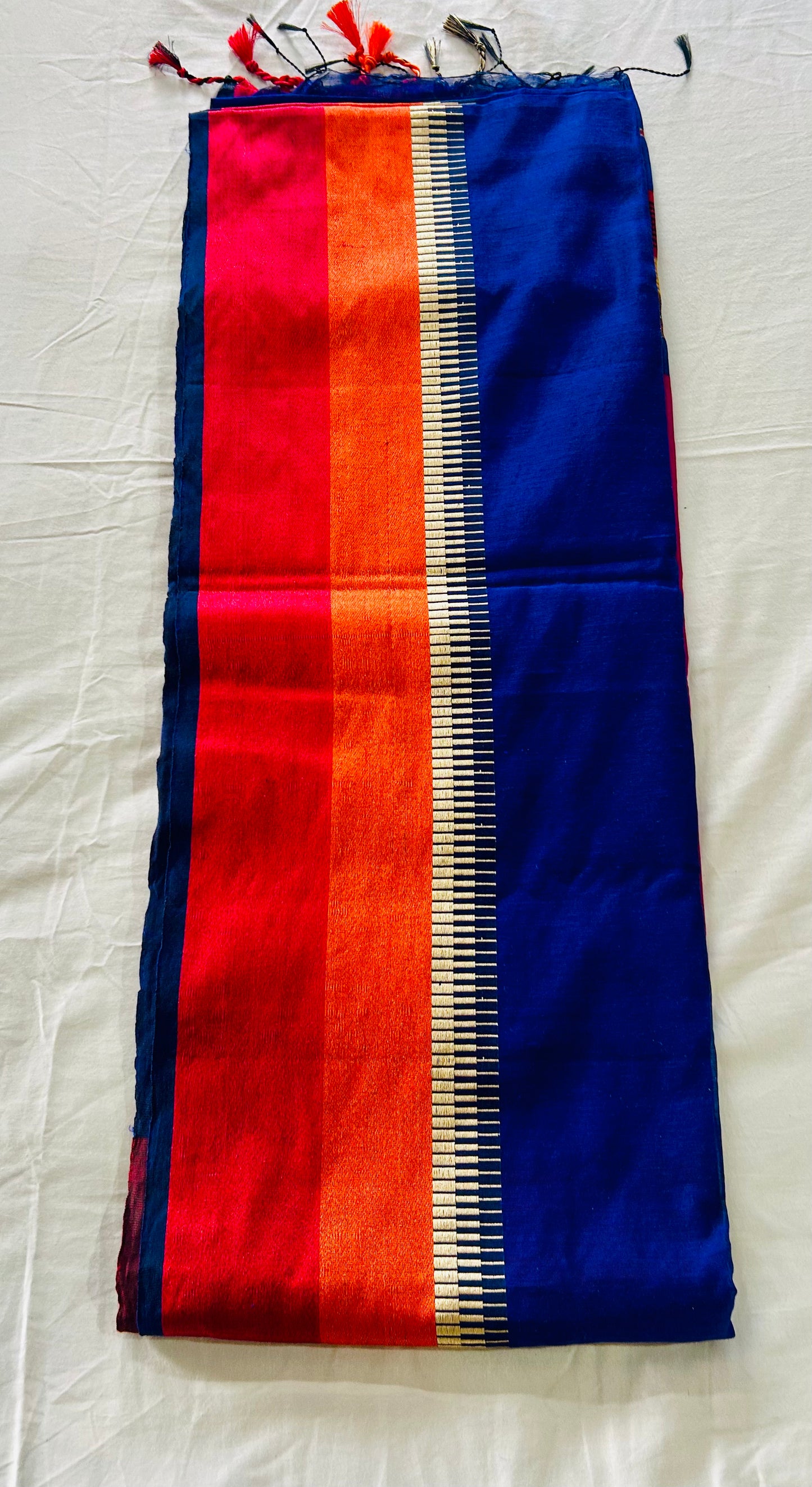 Blue Cotton Silk Sare
