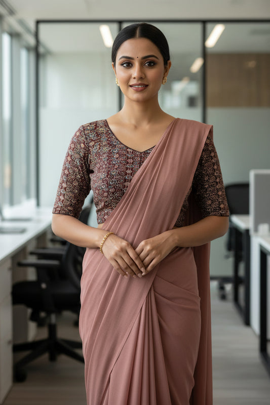 Maroon Kalamkari print Stretchable blouse