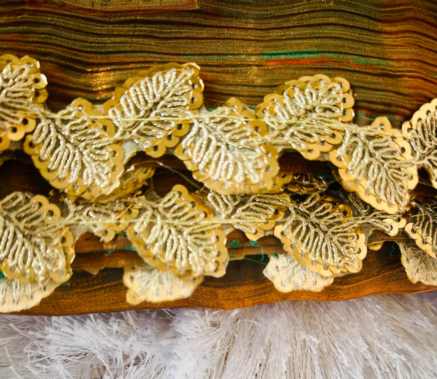 Bronze Shimmer Fancy Dual Tone Saree