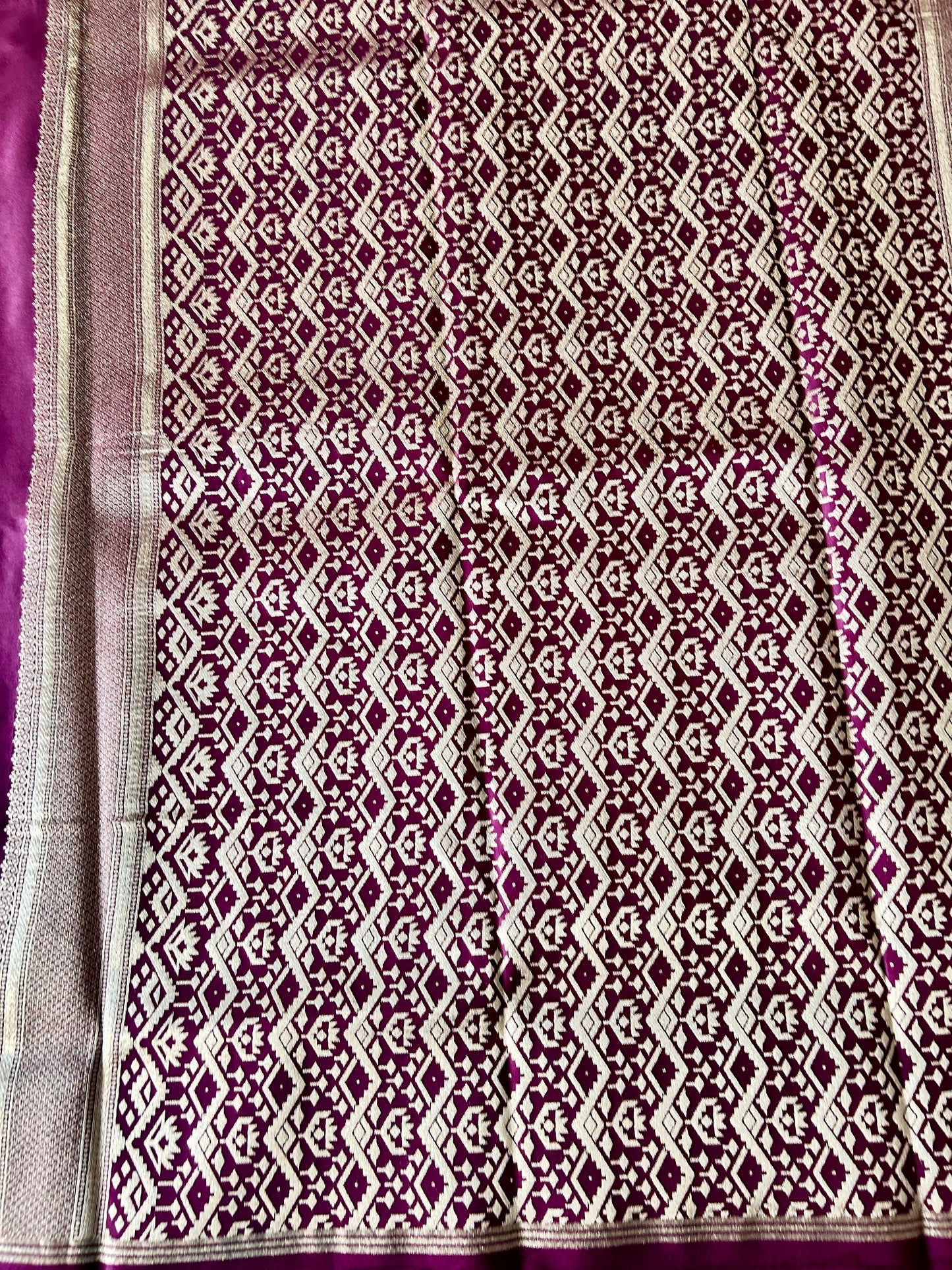 Wine Gajji Silk Semi Silk Saree with line and buti