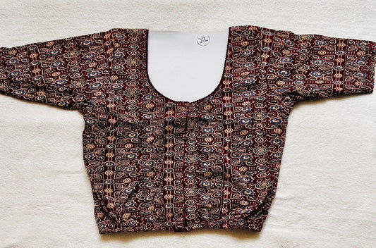 Maroon Kalamkari print Stretchable blouse