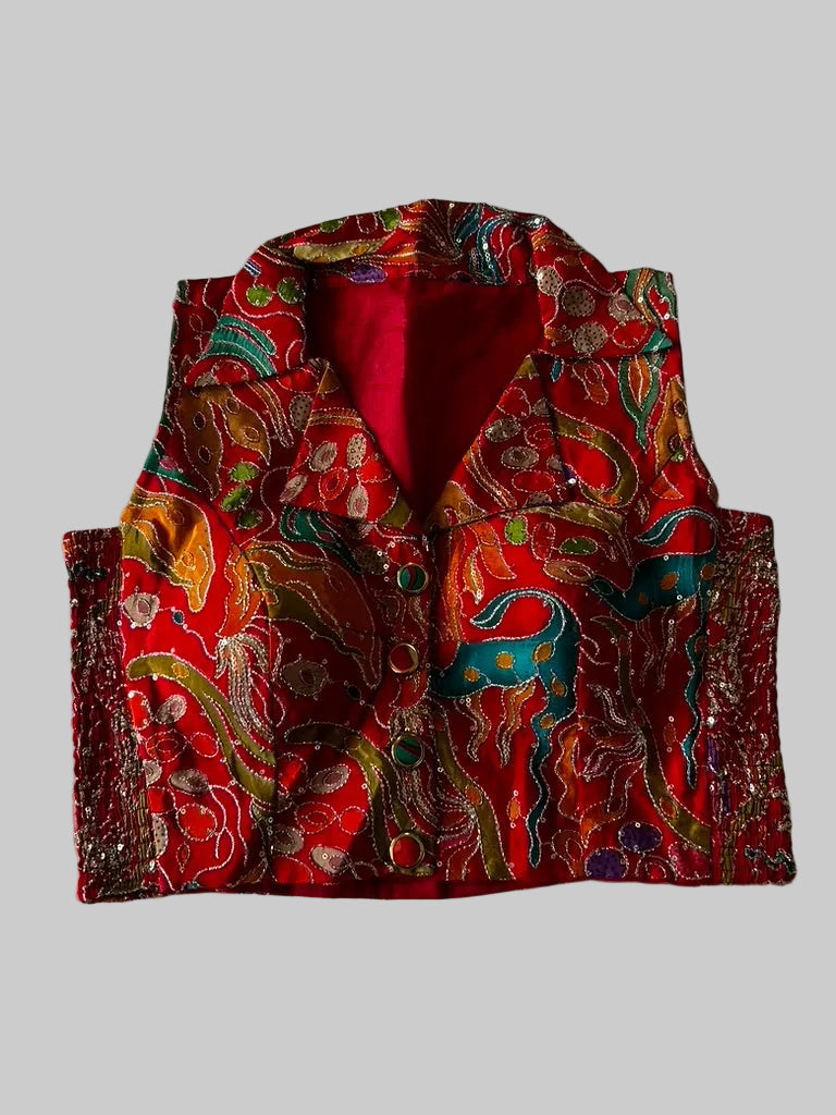Pink Crape Position Print Blouse