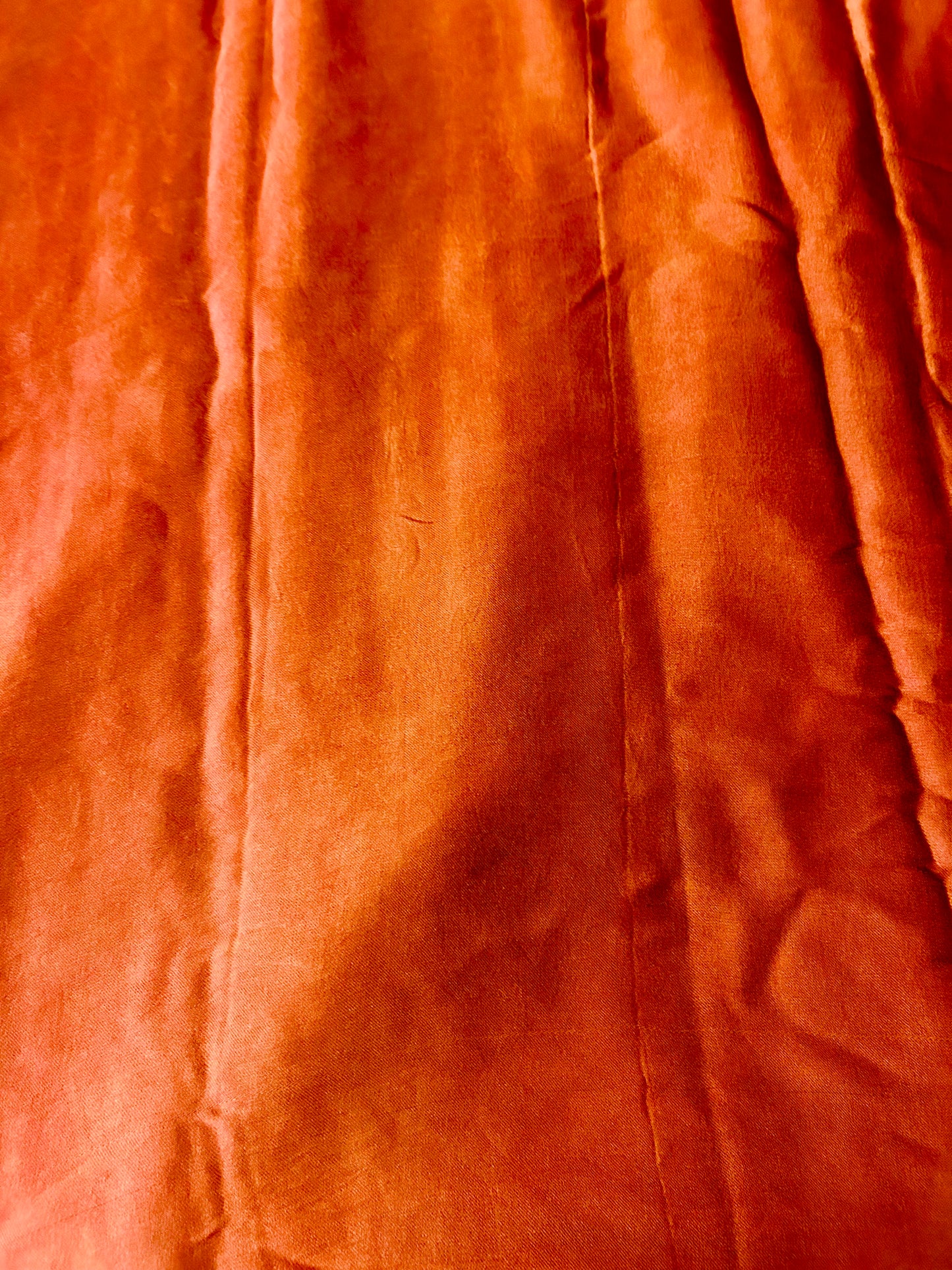 Orange Plain Modal Silk Sare