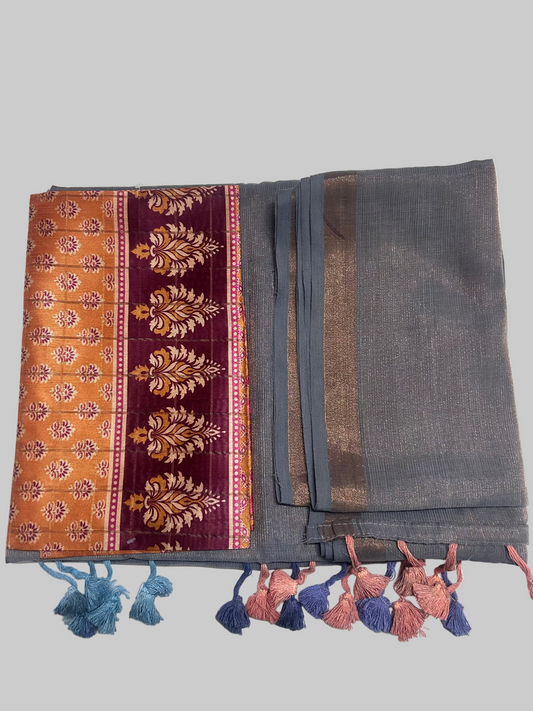 PEACH MULCOTTON SAREE