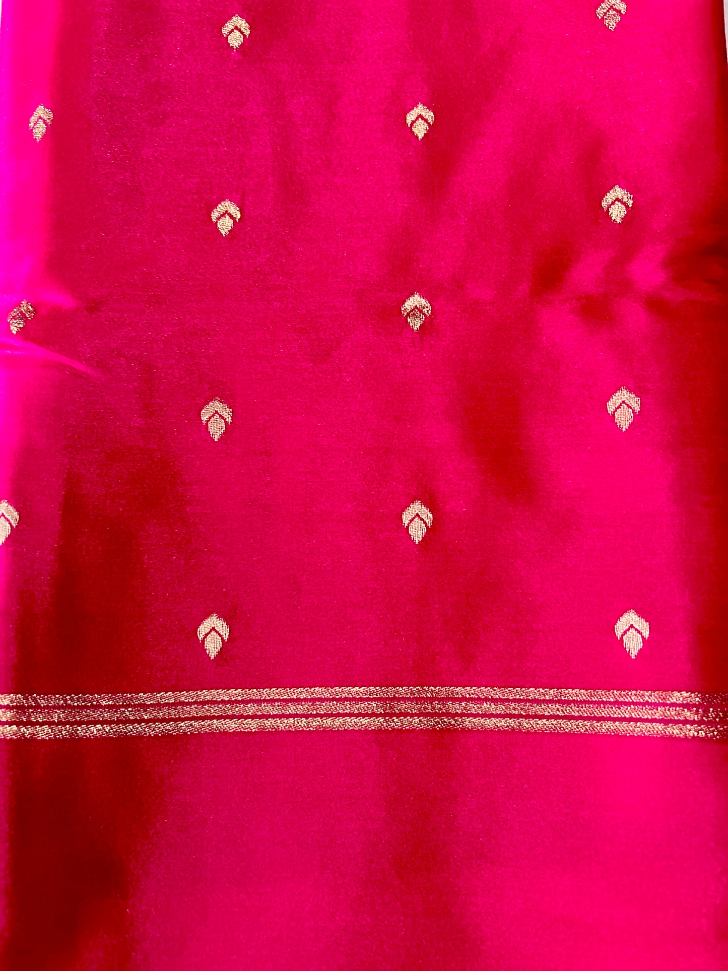 Magenta pink Gajji Silk Semi Silk Saree