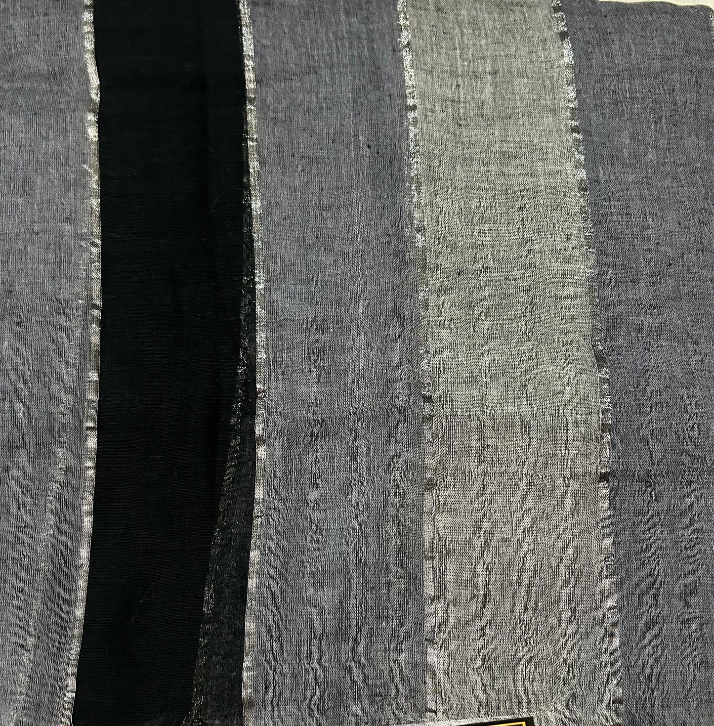 Black Rainbow Mul Cotton  Saree