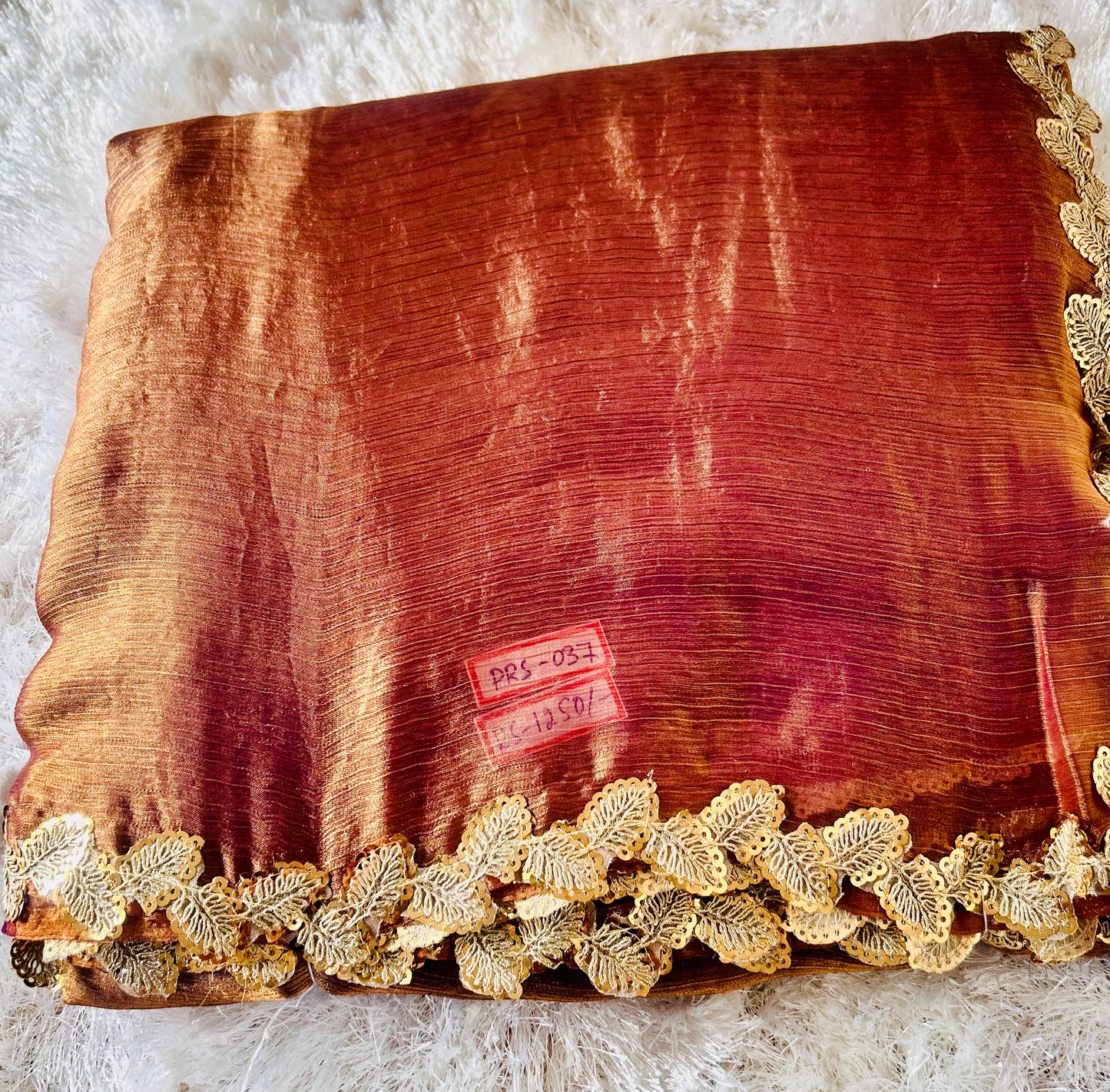 Orange Shimmer Fancy Dual Tone Saree