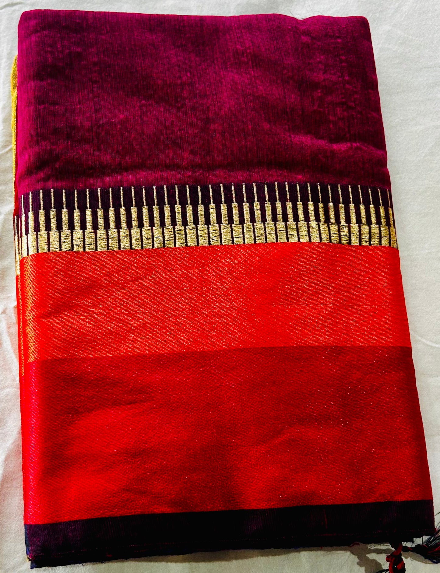 Blrown Cotton Silk Sare