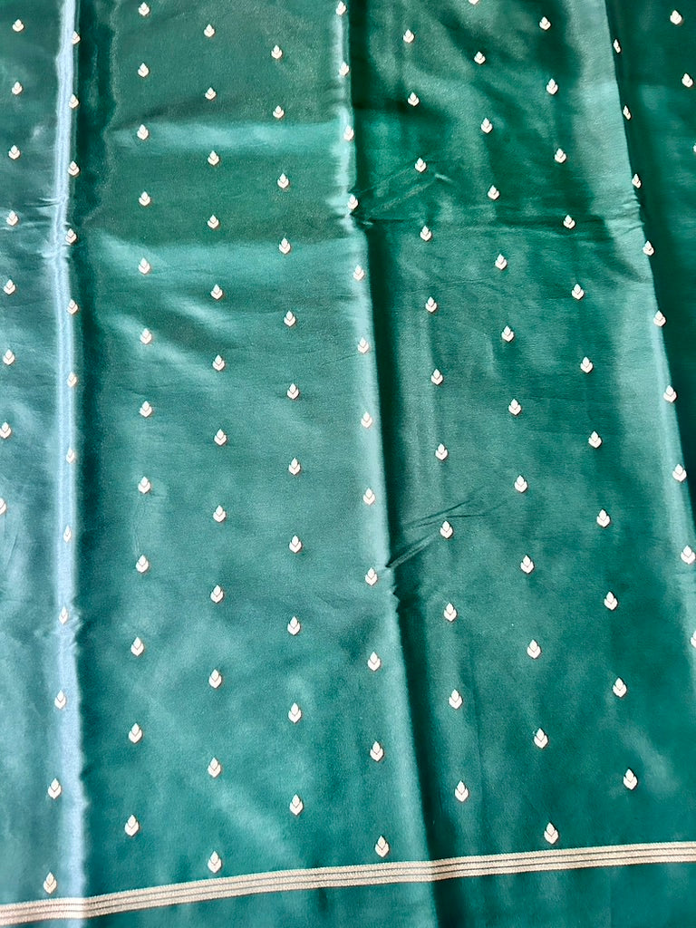 Emarald Green Gajji Silk Semi Silk Saree