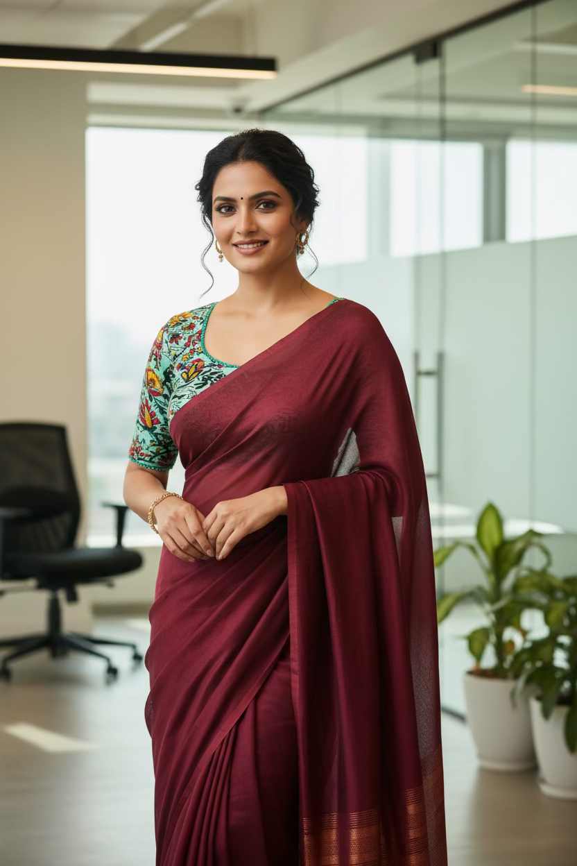 Green Kalamkari print Stretchable blouse