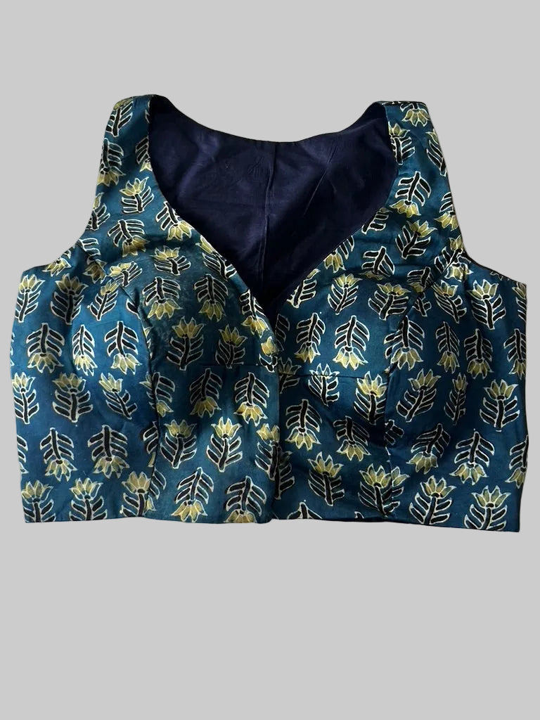 Blue Modal Silk Blouse