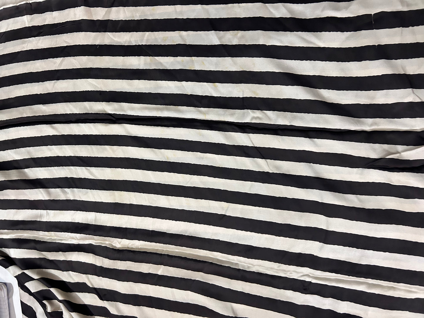 Beige  and black striped Modal Silk sare