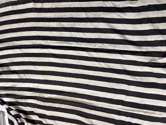 Beige  and black striped Modal Silk sare