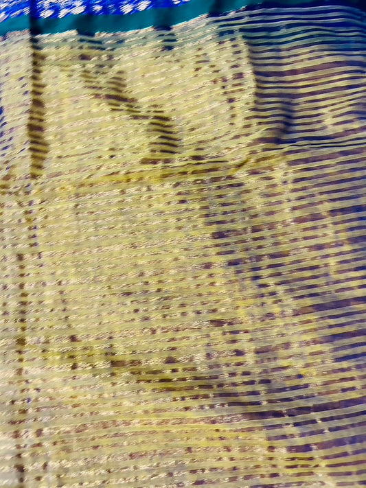Yellow Mul Cotton Kanchi Border Sare