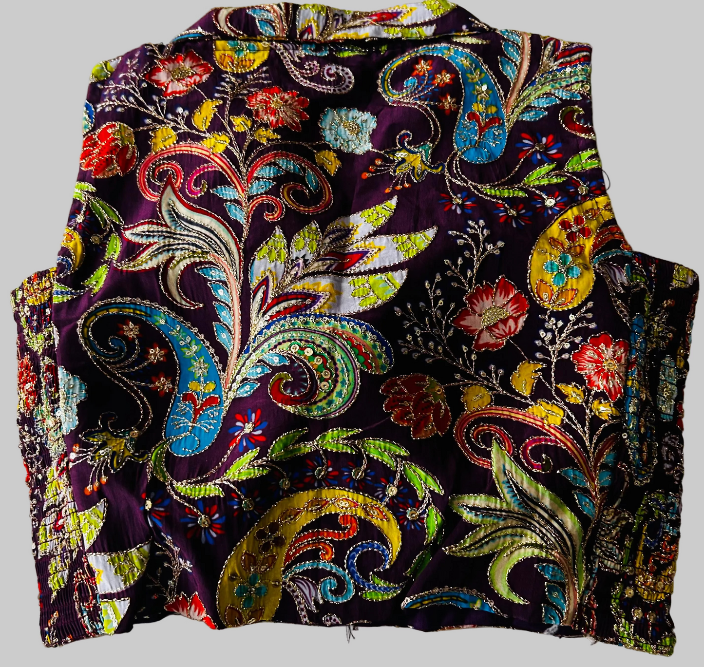 Purple Crape Position Print Blouse