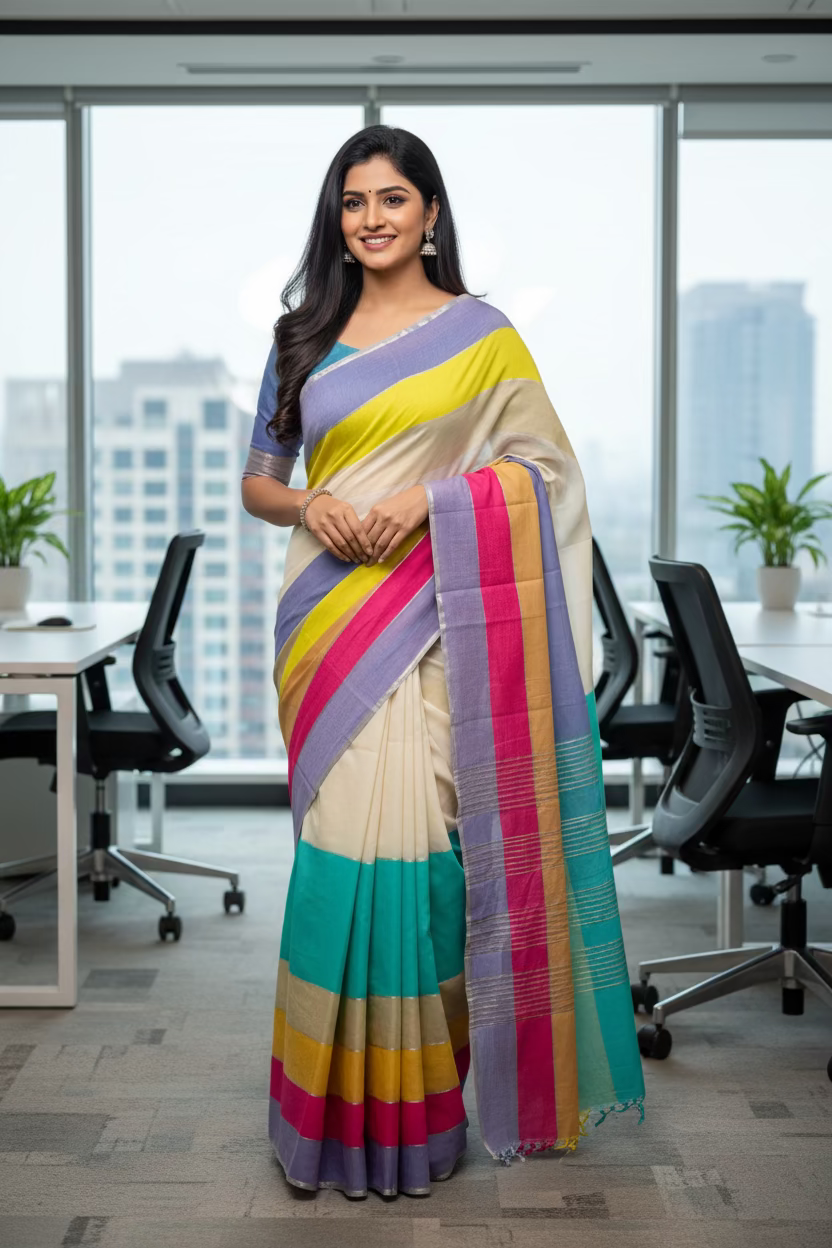 Mul Cotton Rainbow Sari