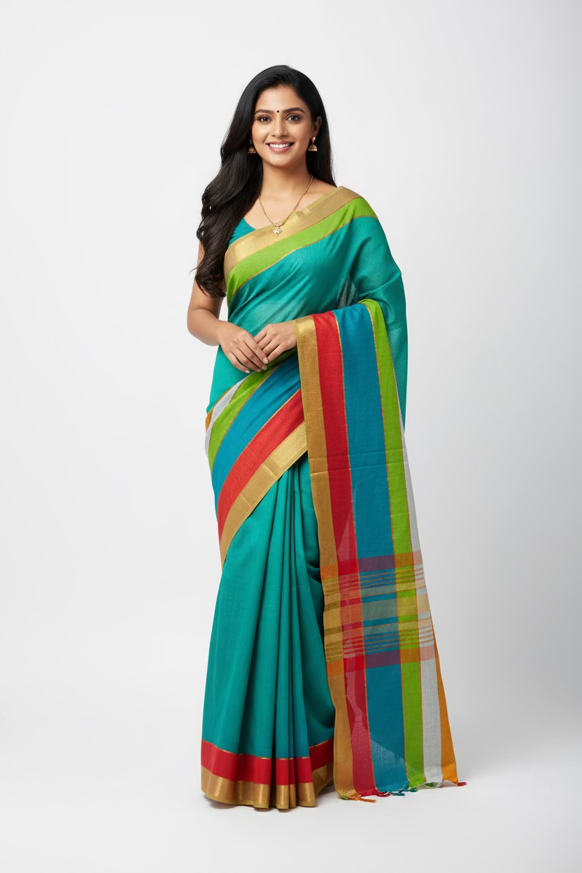 Mul Cotton Rainbow Sari