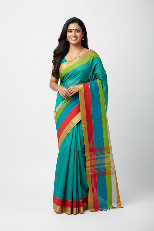 Mul Cotton Rainbow Sari