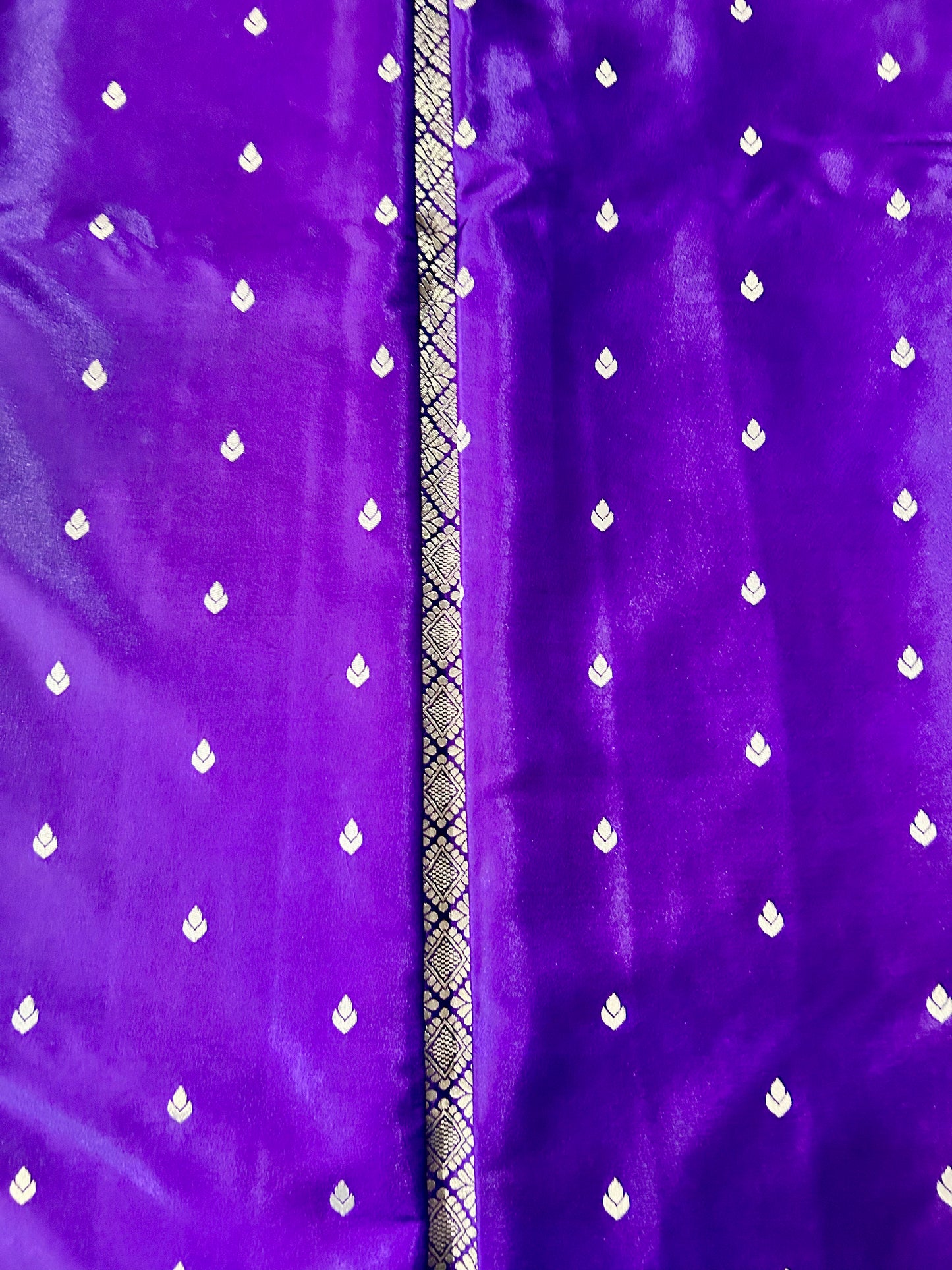 Purple Gajji Silk Semi Silk Saree