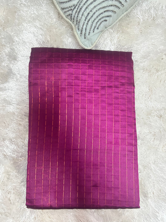 WINE SAREE WITH FLORAL BORDER