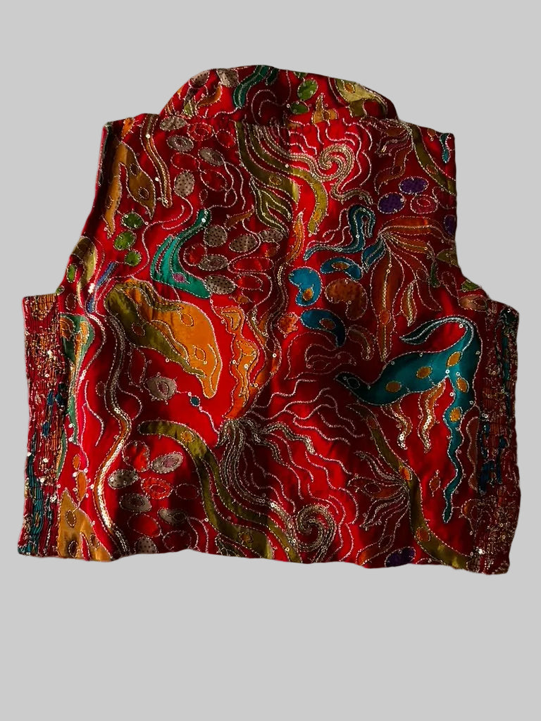 Pink Crape Position Print Blouse