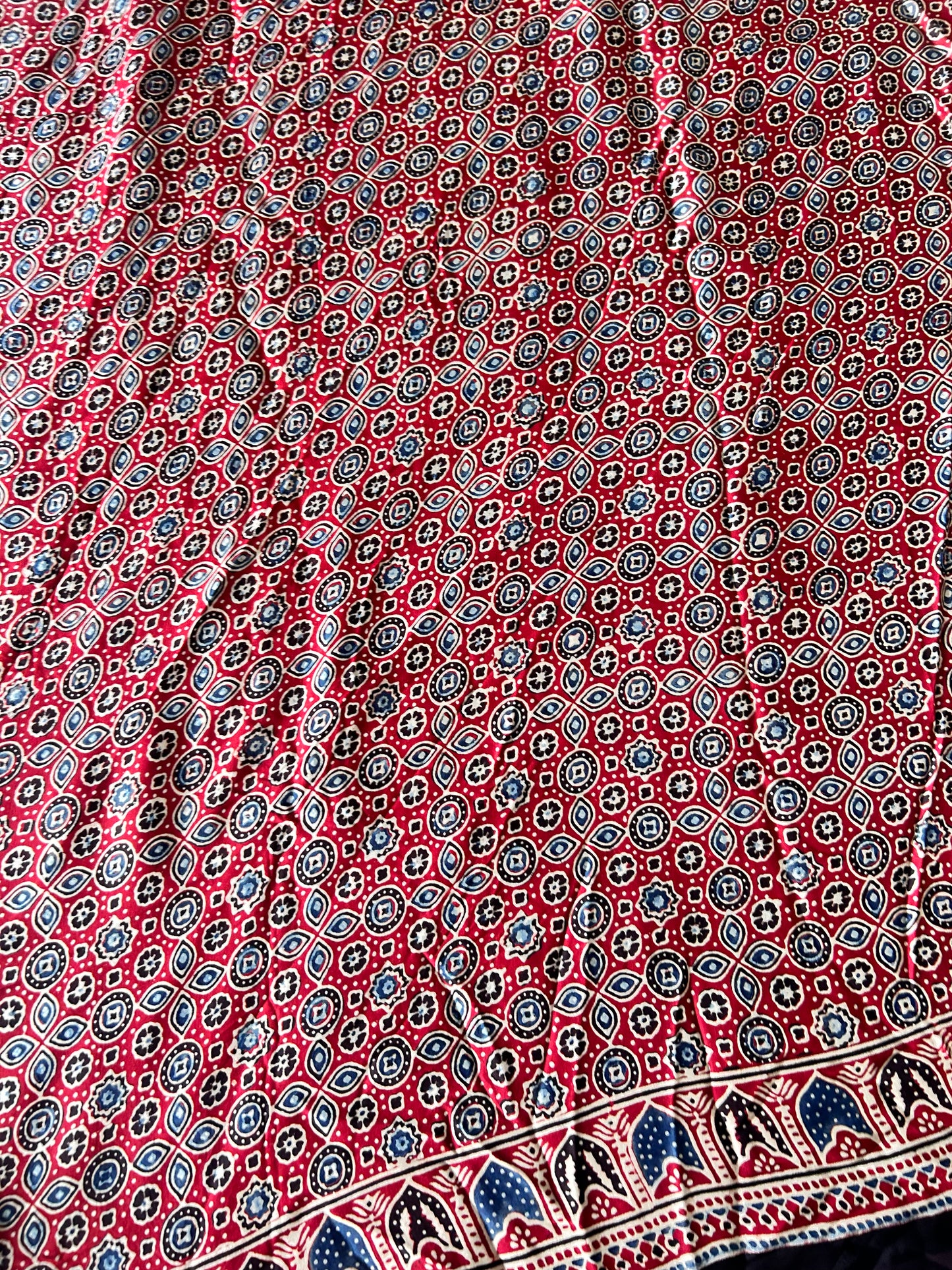 Beige and red stripe Modal Silk Saree